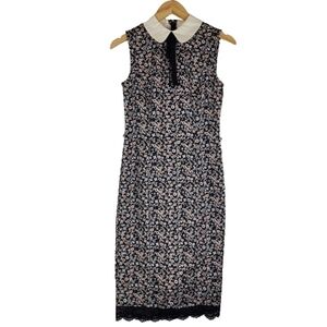 New York & Company ditzy floral collared sleeveless midi dress